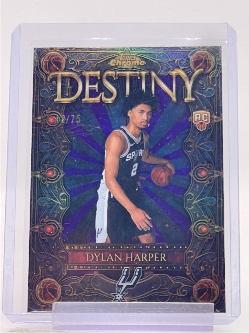 DYLAN HARPER 2025-26 TOPPS CHROME ROOKIE DESTINY PURPLE #D-2 RC /75 Q5451