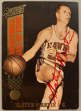 1993 Action Packed Hall of Fame Slater Martin (d. 2012) signed Auto card