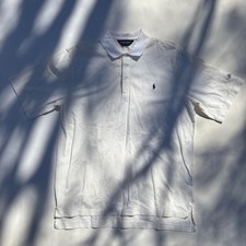 Polo Golf Ralph Lauren Mens White 100 Pima Cotton Short Sleeve Polo Shirt Large