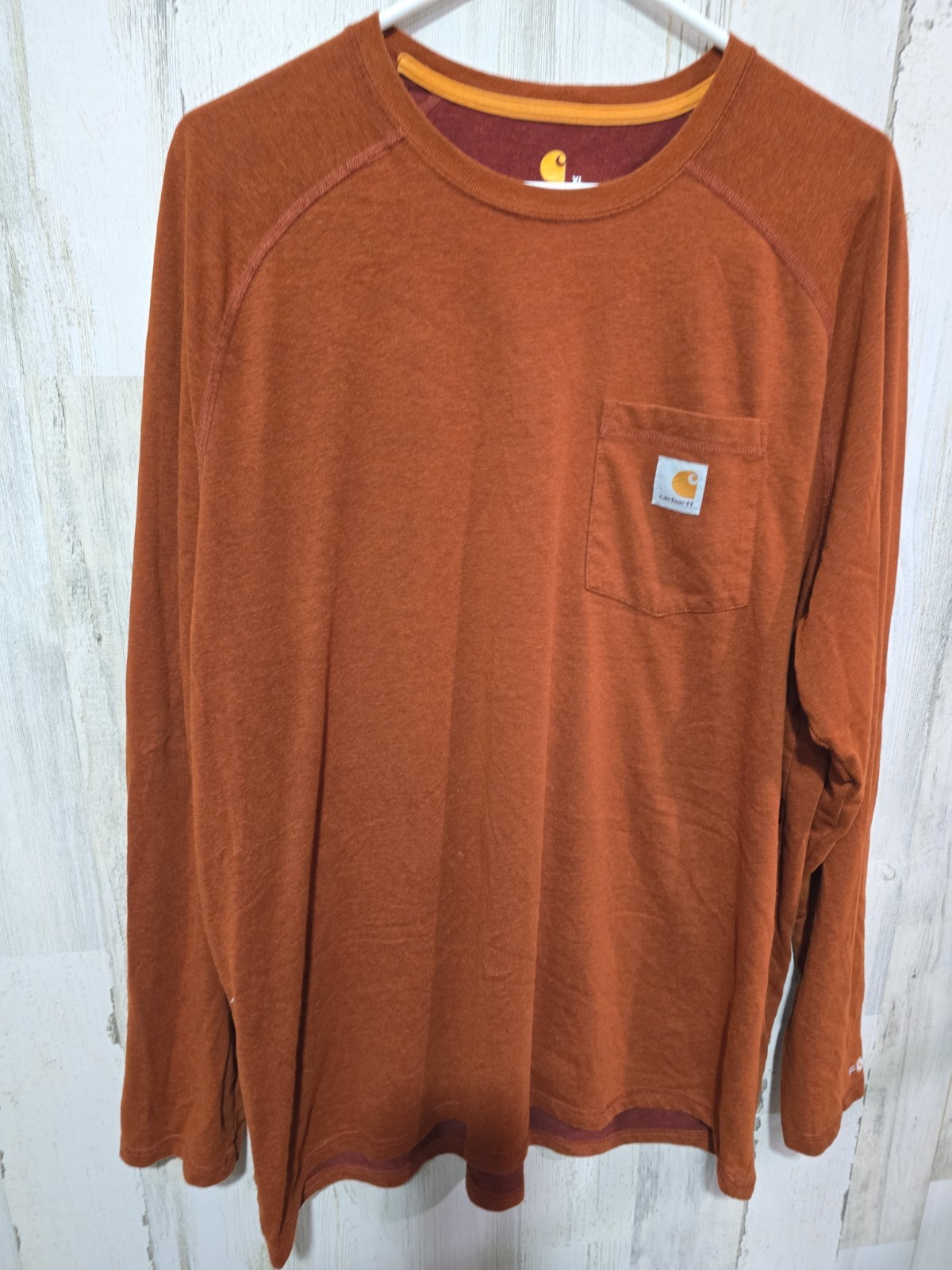 Carhartt Loose Relaxed Fit Pocket Long Sleeve Shirt Mens Size XL Orange WorkwearCarhartt Long Sleeve Shirt