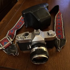 Yashica TL-Super Silver Black Manual Focus Film SLR Camera With Strap And Cover