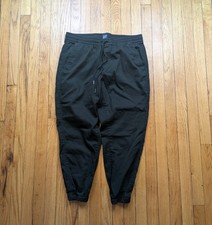 GAP Drawstring Twill Jogger Pants Women  s Large Black Elastic Waistband