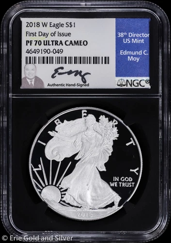 2018-W $1 Proof American Silver Eagle NGC PR 70 Ultra Cameo | FDOI Moy Signed