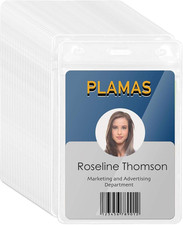 50 Pack Waterproof Name Badge Holders Fit 3"x4" Insert , Sealable ID Holders, C