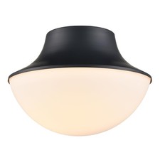 Modern Matte Black Semi Flush Mount Ceiling Light Fixture Industrial Metal Ro...