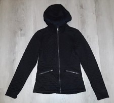 The North Face Moncada Black Quilted Zip Up Hoodie Jacket Hooded Coat Size XS