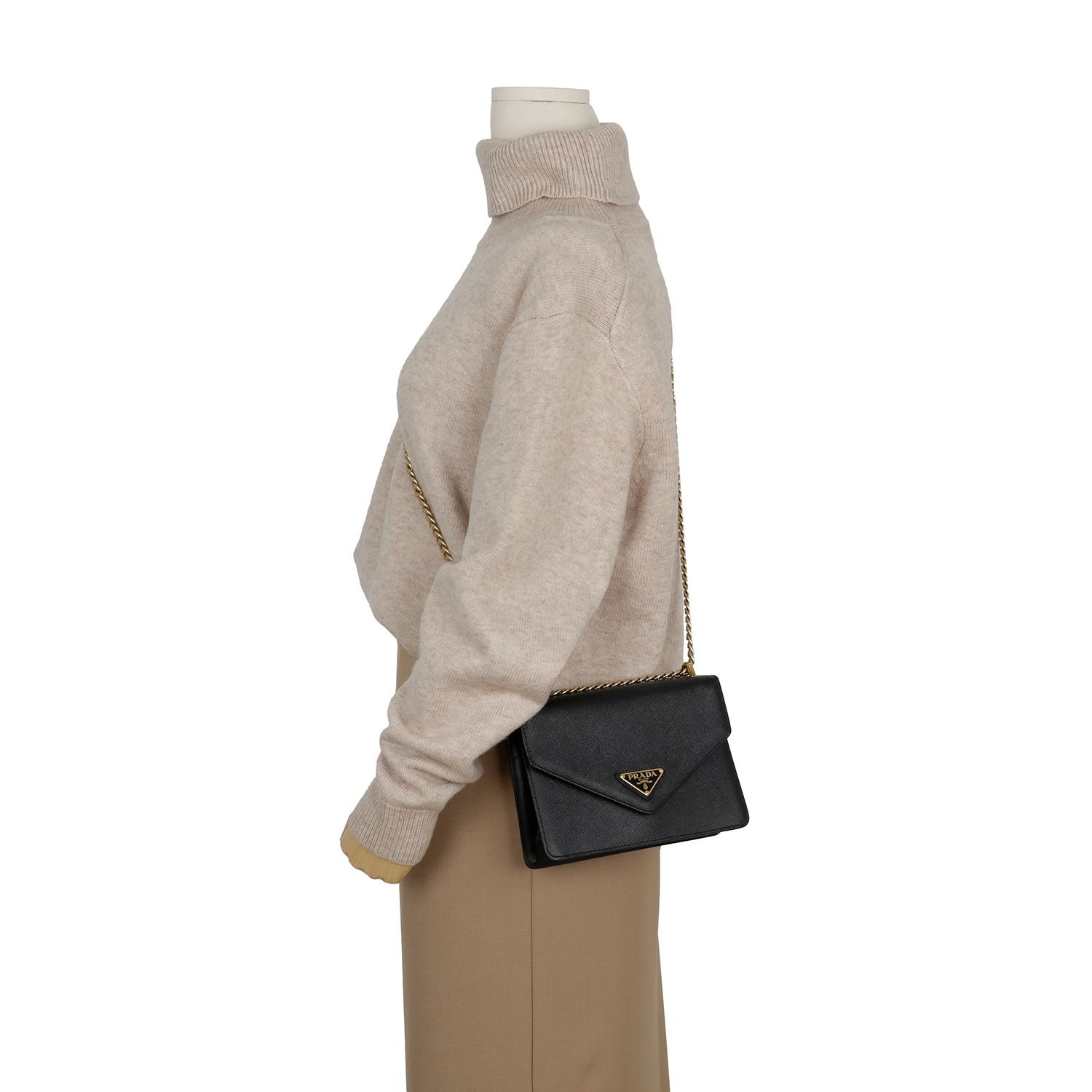 Prada Triangle Logo Envelope Chain Shoulder Crossbody Bag 151644509 thumbnail 11