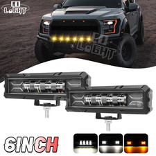 2x 6 Zoll LED Lightbar Ultra HD Linse Arbeit Nebel DRL Tagfahrlicht Weiss Amber 