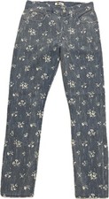 Polo Ralph Lauren Callen Woman High Rise Slim Floral Jeans Blue Button Fly