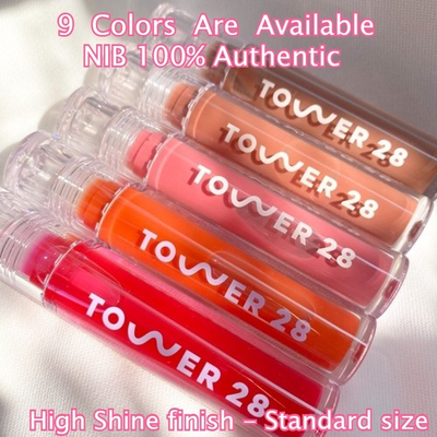 #ad Tower 28 Authentic Lip Oil 9 Colors Available 0.13oz High Shine finish Standard $15.00