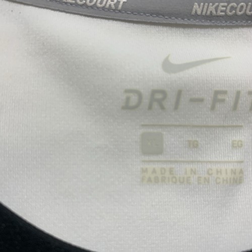 Nike Court Dri Fit Shirt XL White And Black - Picture 4 of 12