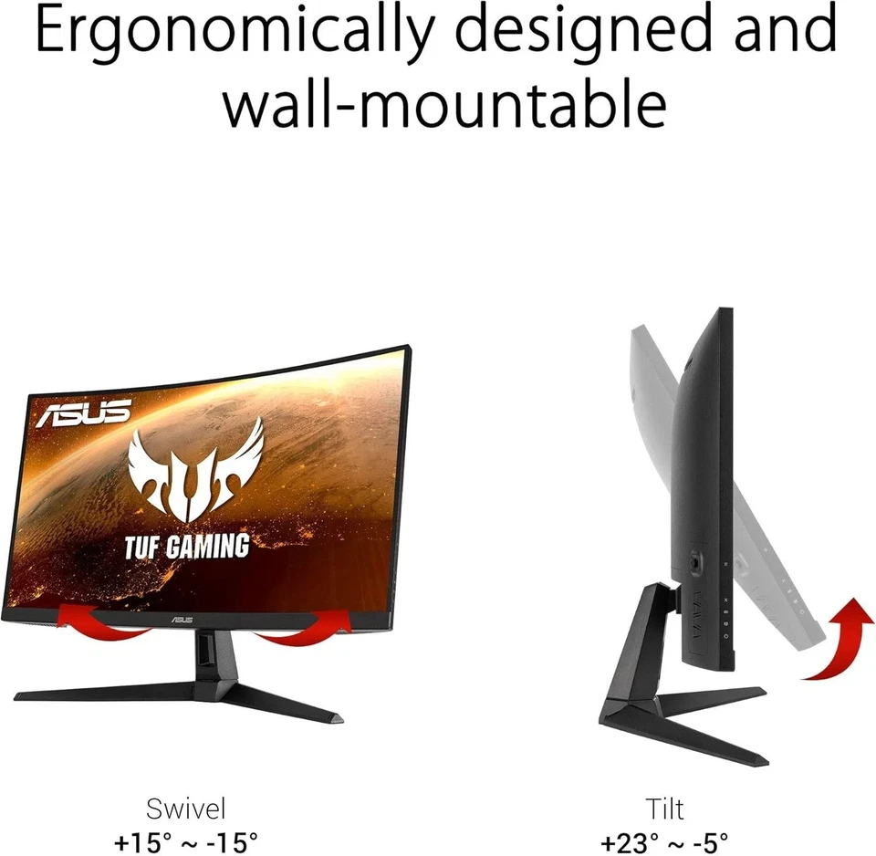 ASUS TUF Gaming 27" Curved | WQHD 1440p | 165Hz | 1ms | HDMI DP | Curved Monitor - Image 3 of 3
