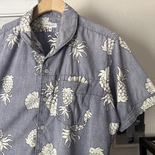 ENGINEERED GARMENTS denim chambray pineapple Hawaiian tropical button up shirt - Picture 5 of 8