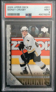2005-06 Upper Deck Young Guns Hockey Rookie RC #201 Sidney Crosby PSA 9 MINT