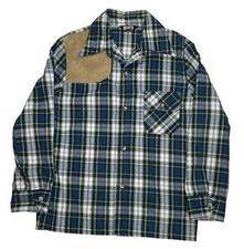 Vintage Levi's 70s Denim Plaid Leather Patch Western L/S Shirt Sz M USA Rare