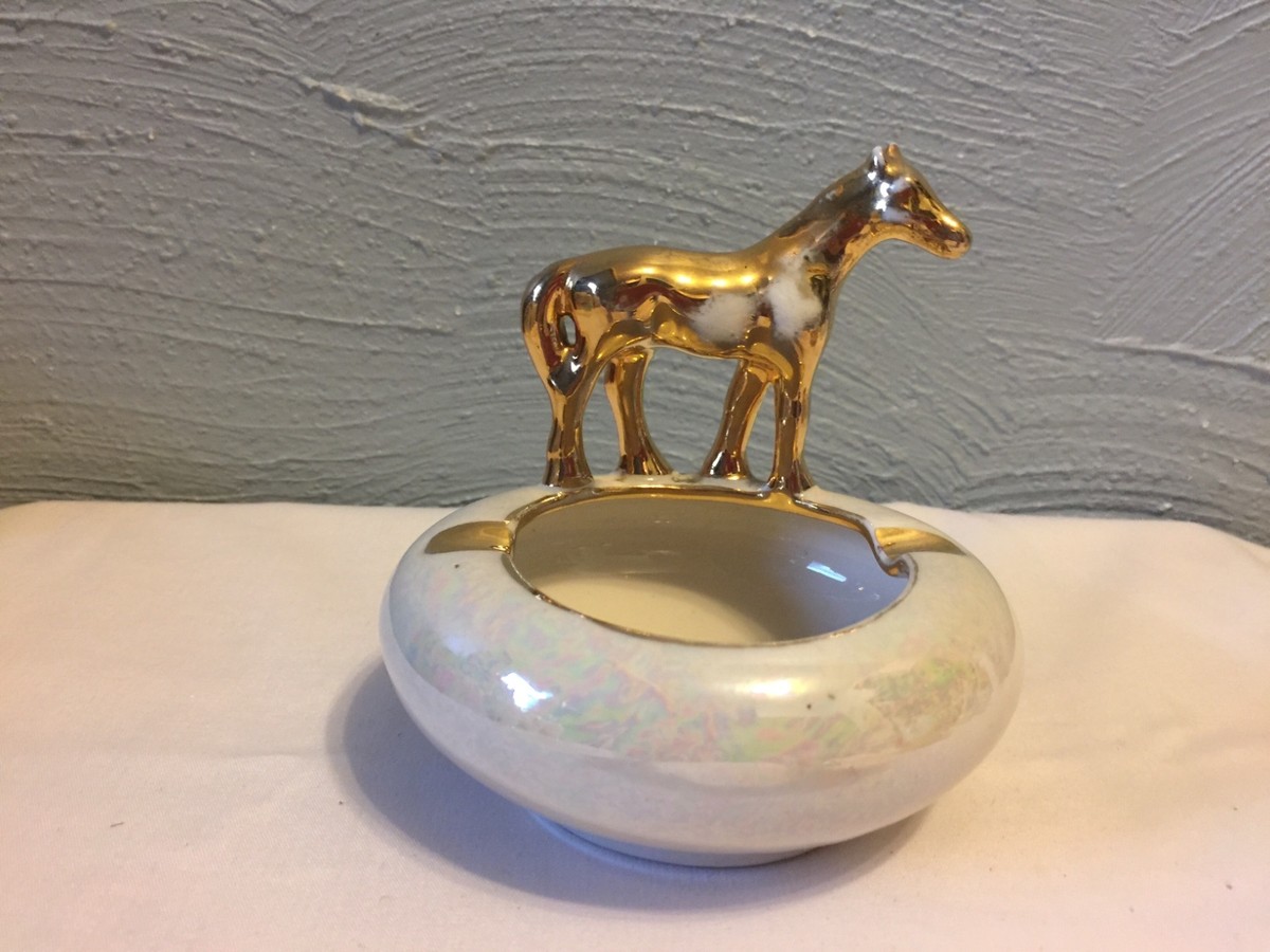 Pearl China Co 22K Gold Horse Ashtray Art Deco 1940s Vintage | eBay