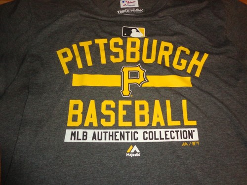 Pittsburgh Pirates MLB MAJESTIC Gray Size Large Short Sleeve Shirt - Picture 2 of 5