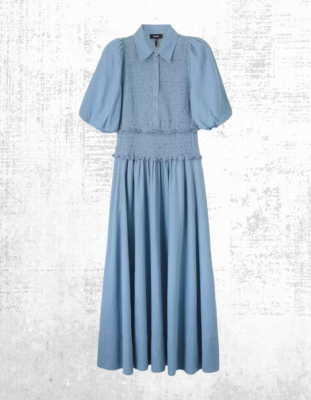 Ex ME+EM Women's Chambray Shirred Maxi Shirt Dress in Blue RRP 195  (Defect) | eBay