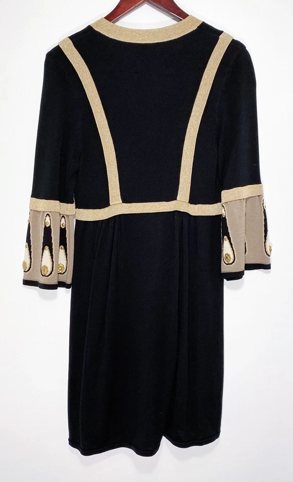 Temperley London • Vestido Cleopatra Tejido Intarsia Negro y Dorado Talla US6 / UK10 EUC Foto 4 de 4