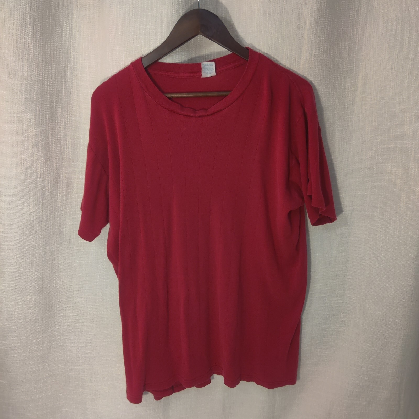 FILA T shirt vintage Savile Row uomo grande rossa a costine 100% cotone made in Canada anni 90