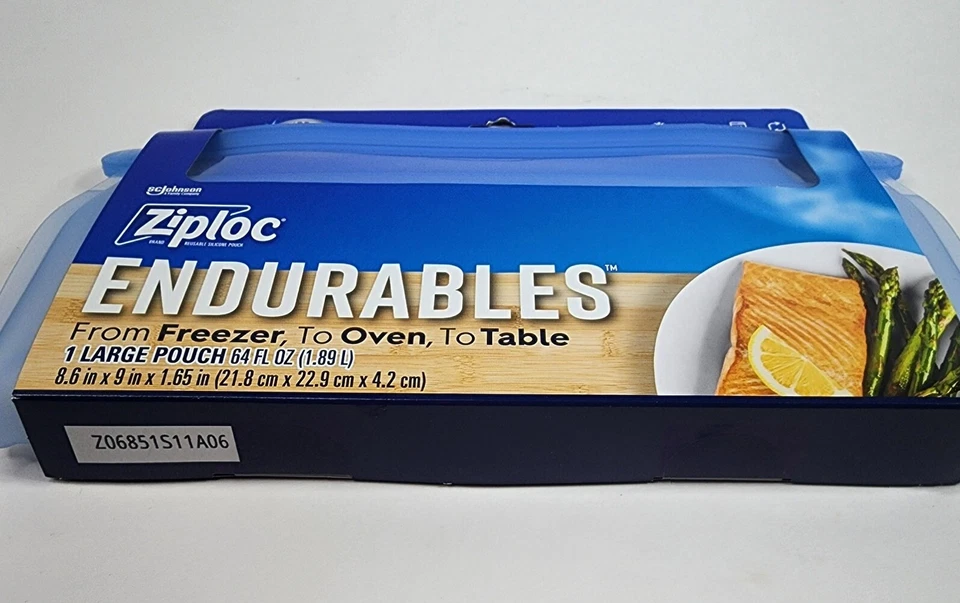 Ziploc Endurables Large Pouch Half Gallon 64 fl oz Reusable Silicone New 8.6x9 - Image 4 of 4