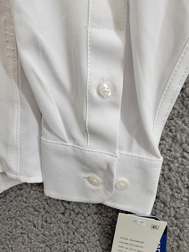 Nautica Husky Long Sleeve Uniform Woven Shirt Big Boys' M (10-12) White Pocket - Picture 11 of 19