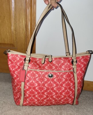Coach 25506 Peyton Dream C Large Tote Handbag Pink/Tan | eBay
