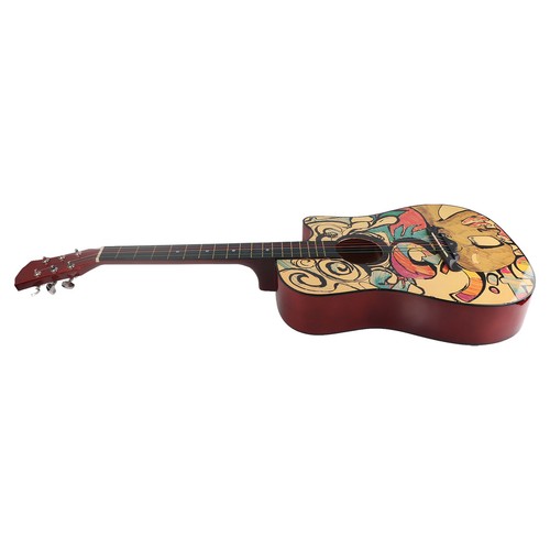 Wooden Guitar 38in Graffiti Pattern High Density Fingerboard Acoustic Guitar For - Picture 17 of 22
