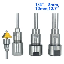 1/2" 1/4" 8/12mm Shank Bit Router Adapter Collet Engraving Machine Extension Rod