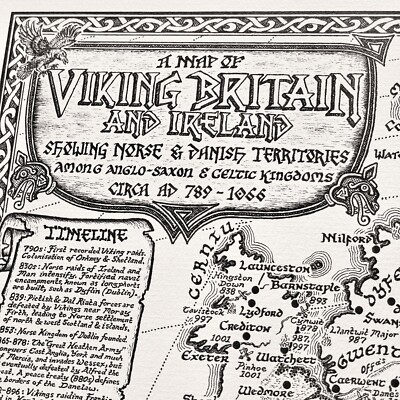 Viking Britain Map - Fine Art by Manuscript Maps
