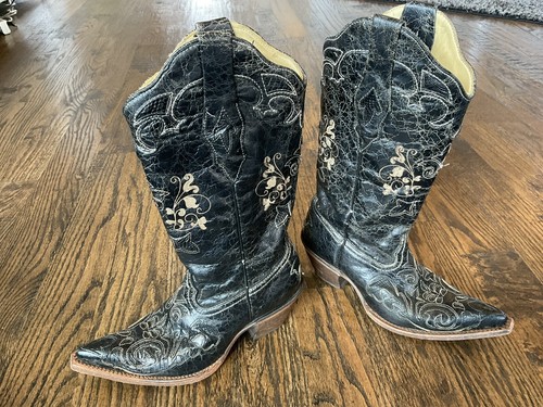 Corral Vintage C2108 Black Western Cowboy Boots Women's US Size 5.5 M - Picture 5 of 18