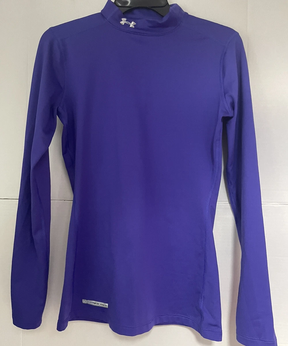 UNDER ARMOUR coldgear womens mock neck long sleeve pull over fitted shirt  med