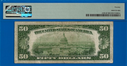 1934D $50 Federal Reserve Note PMG 20 rare 12 known New York star Fr 2106-B* - Picture 4 of 4