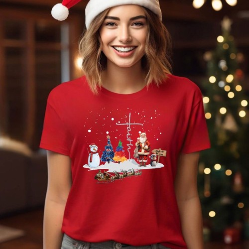 2024 Christmas unisex t-shirt, Night before Christmas party, Faith (Ta) - Picture 3 of 5