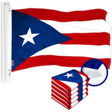 G128 5 Pack: Puerto Rico Puerto Rican Flag 2.5x4 Ft Embroidered 300D Polyester