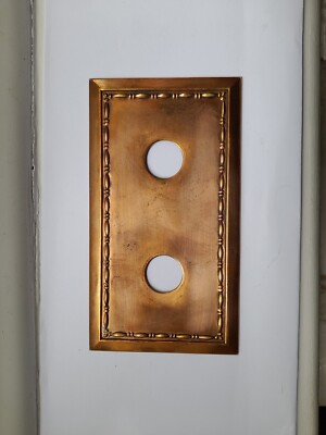 Vintage Messing Doppel Lichtschalter Platte 