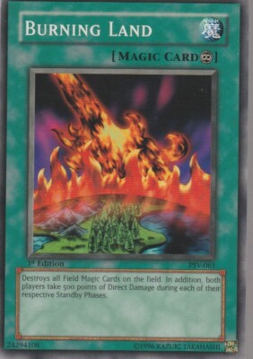 A1221 YUGIOH SPELL CARD BURNING LAND PSV-EN061 | eBay