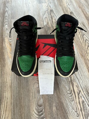 jordan 1 pine green red logo