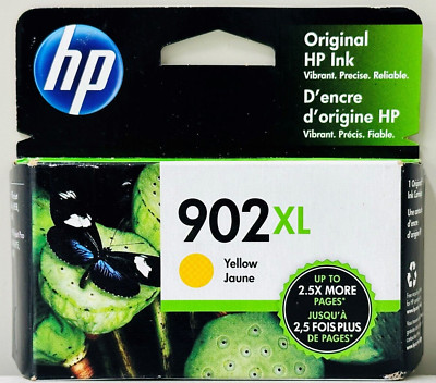 New Genuine HP 902XL Yellow In Retail Box Ink Cartridge Officejet Pro 6975 6968