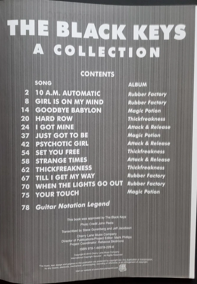 The Black Keys A Collection Guitar Tab Sheet Music Song Book - Image 2 of 4