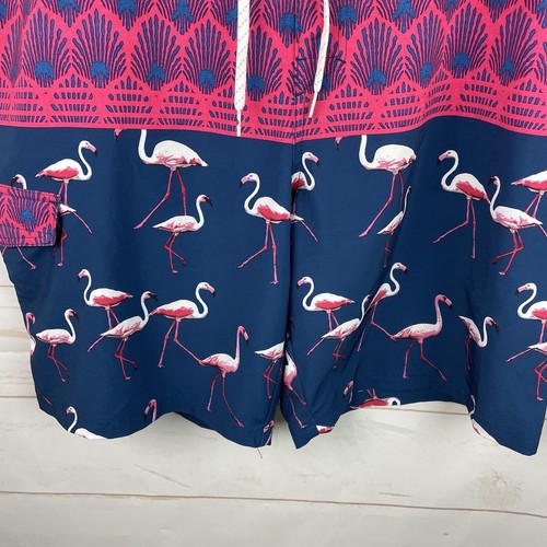 Ocean Current Size 36 Pink Blue Shell Flamingo Print Board Shorts Swim Trunks - Picture 3 of 8