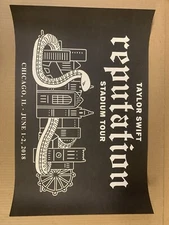 OFFICIAL TAYLOR SWIFT REPUTATION STADIUM TOUR CHICAGO POSTER SOLDIER FIELD