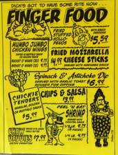 Dicks Mini Menu Dallas Texas 1999  Craw Daddies Mumbo Jumbo Chicke Wings