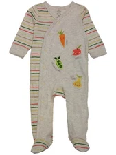 Infant Boys Ivory Like Peas In A Pod Yummy Apple Sleeper Footie Pajamas