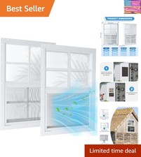 2 Pack 12"x18" Sliding Shed Windows, Chicken Coop Windows - White Flush Mount...