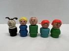 Vintage 1980s Fisher Price Little People Wooden Family Lot of 5 Figures