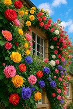 200 Climbing Rose Seeds Mixed 6 Color - Non-GMO Perennial Vine Flower for Ga...