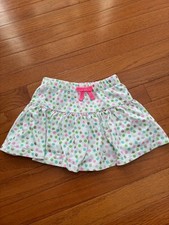 Girls White Polka Dot Skort with Pink Bow