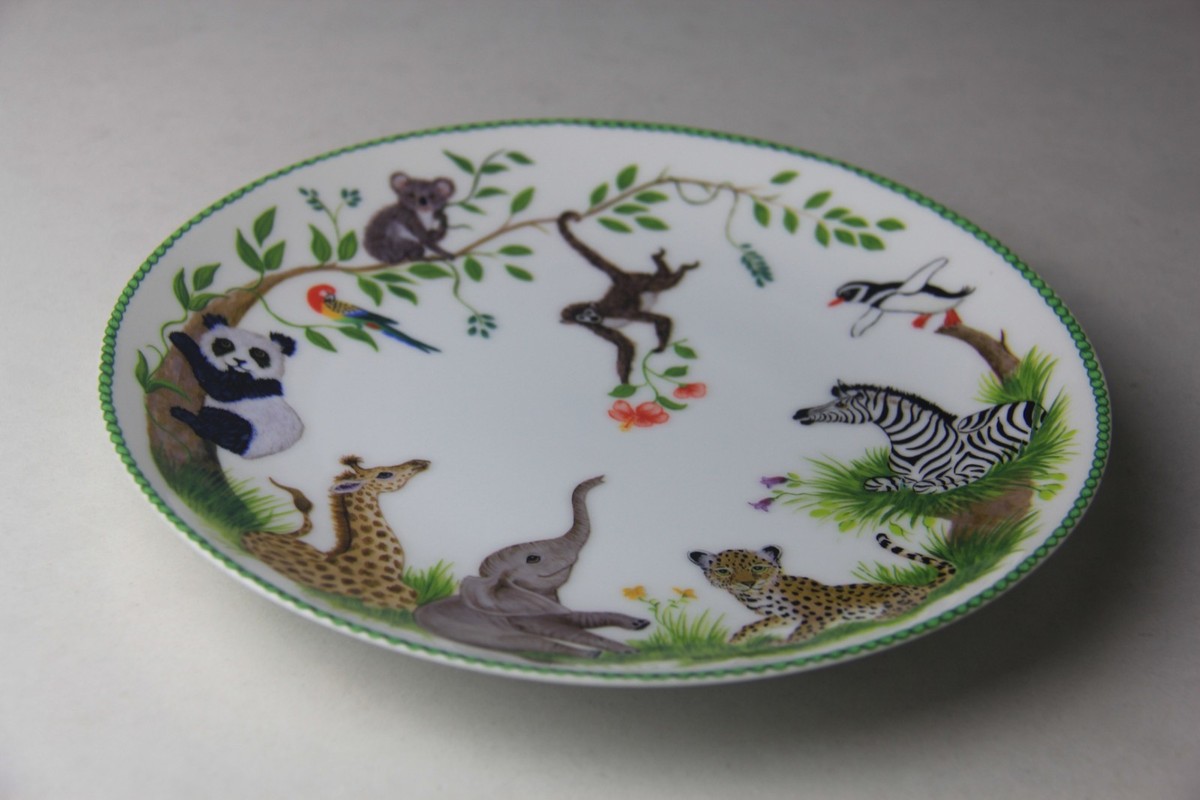 Vintage 1988 Lynn Chase Designs Japan Jungle Party Porcelain 3