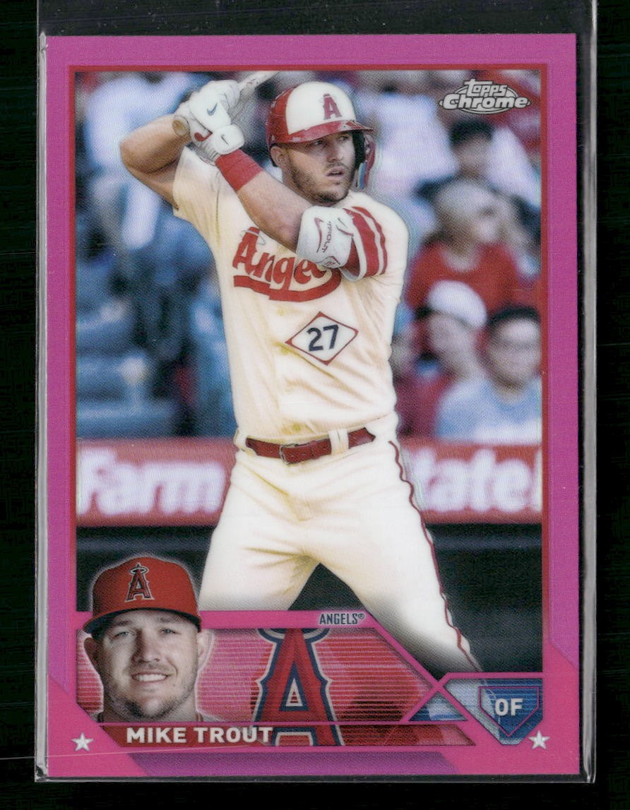 Topps 2023 Topps Chrome #27 Mike Trout Pink Refractors Los Angeles Angels